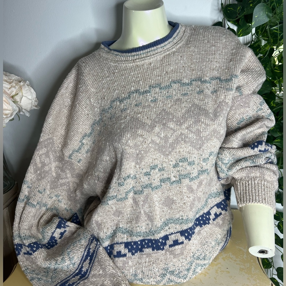 Vintage ✨ TT&Co Sport 100% Cotton Fair Isle / Nordic Knit Sweater